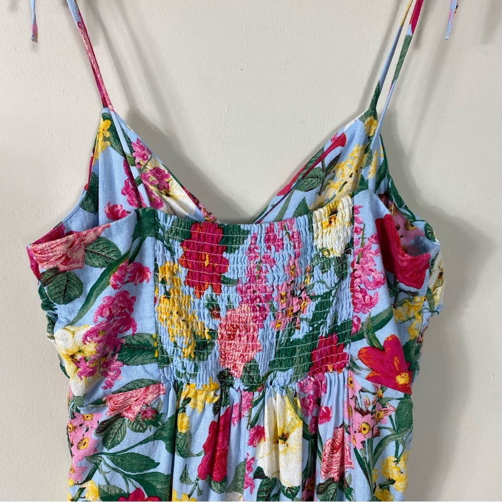 NEW Old Navy Multifloral Tie-Shoulder Cropped Twist-Front Smocked Jumpsuit - M - Picture 14 of 16